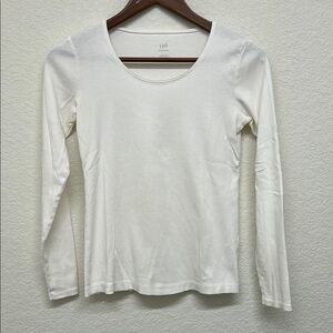 J. Jill White Perfect Pima Long Sleeve Tee - XS Petite